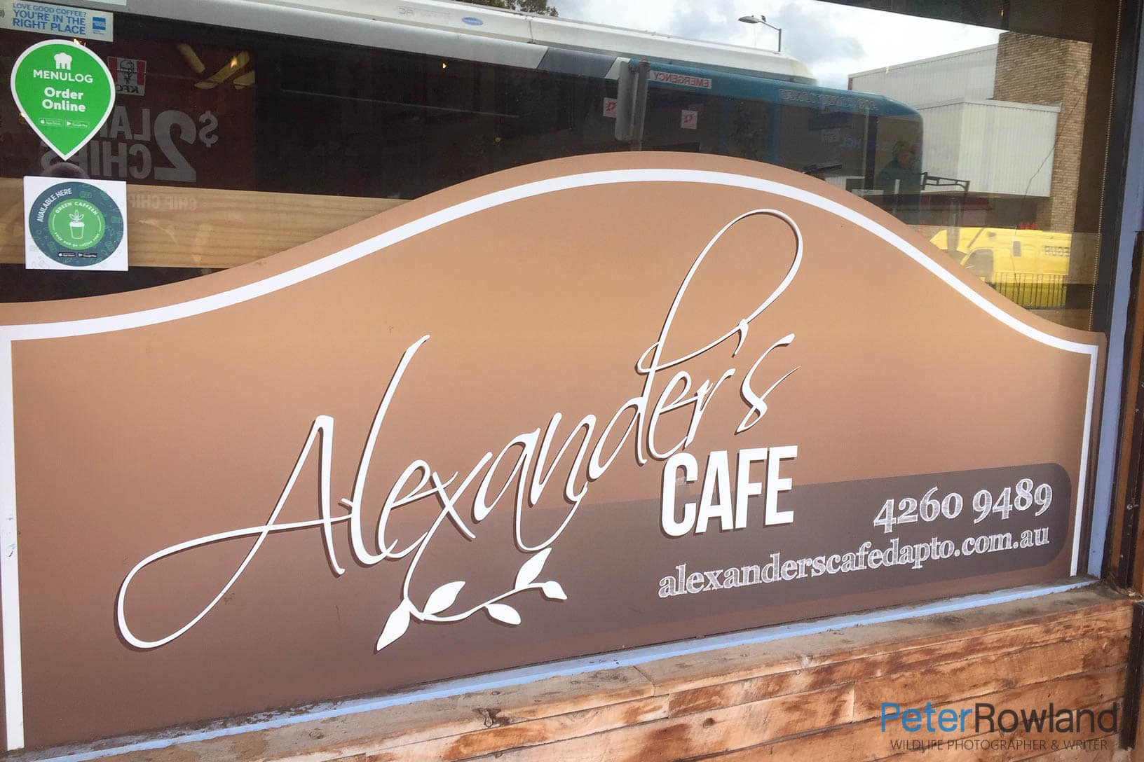 Alexanders Cafe front window