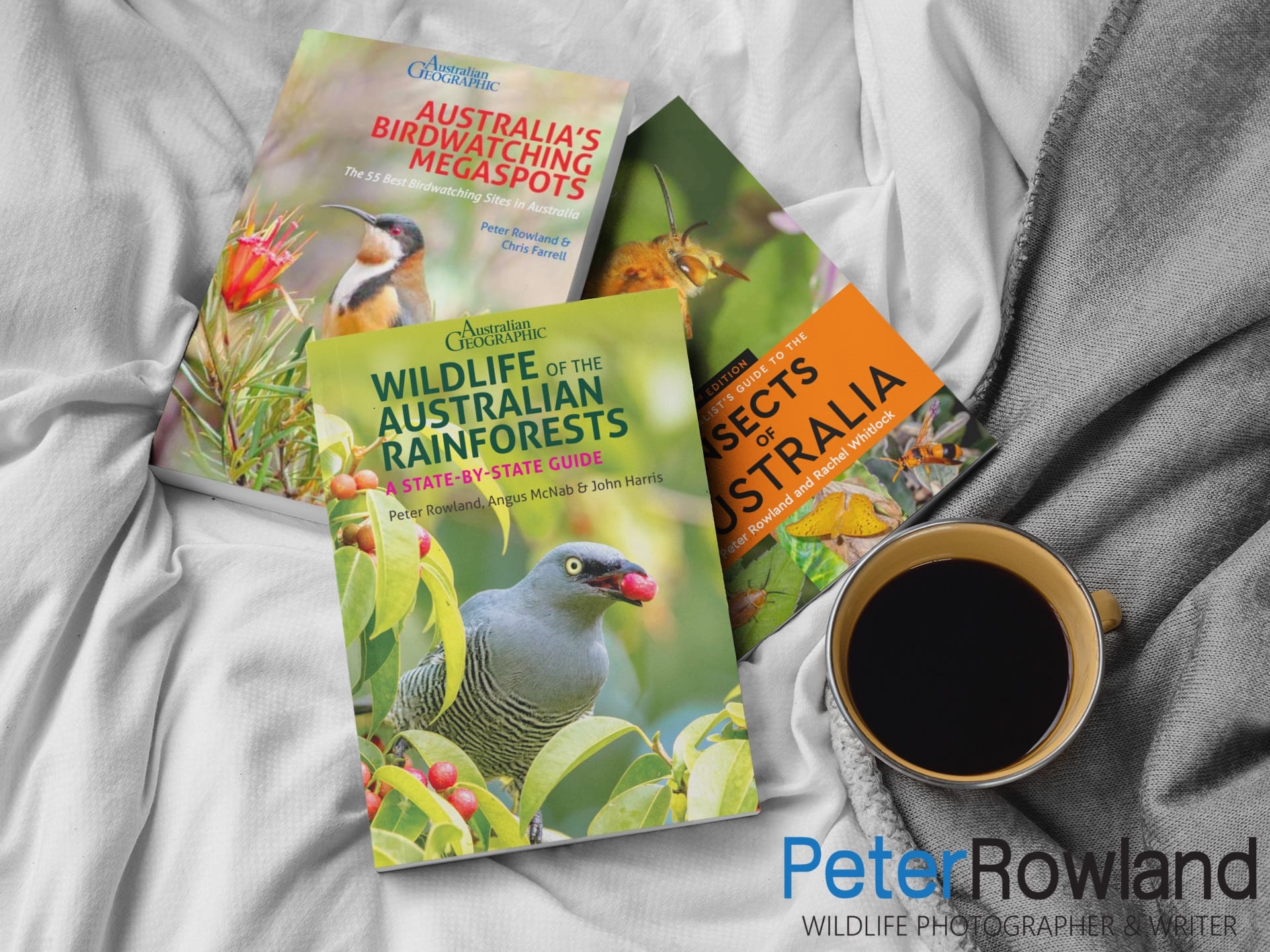 A Girl lying on her bed reading the Wildlife of the Australia's Rainforests book