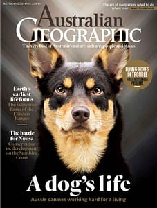 Cover of Australian Geographic Magazine with a dog picture on the front