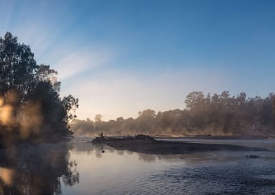 Mist and sunrise over the Murrumbidgee River
